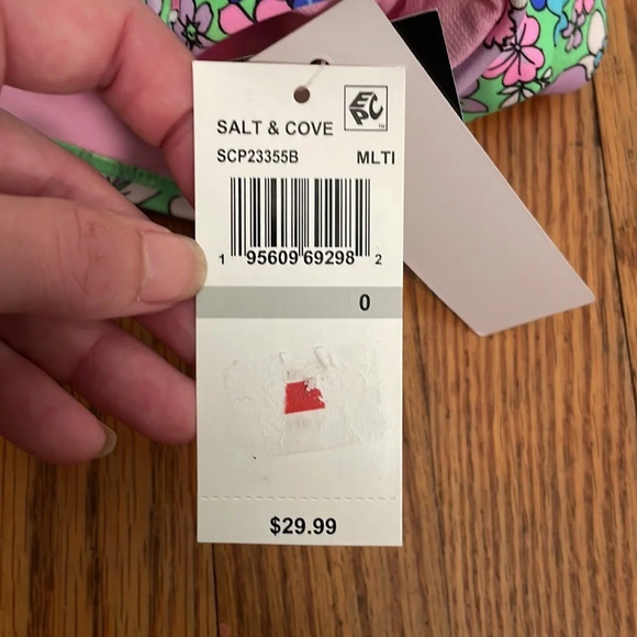 Salt + Cove Soft Side-Tab Bikini Bottoms in Peony Party Juniors 0 (12/14) NWT - Picture 4 of 6